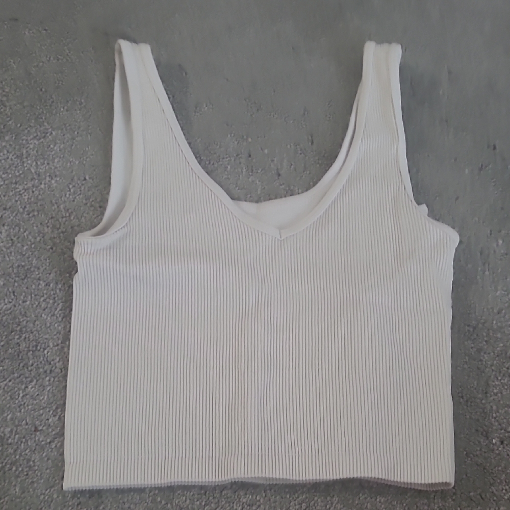 White Sleeveless Fitted Crop Tank Top